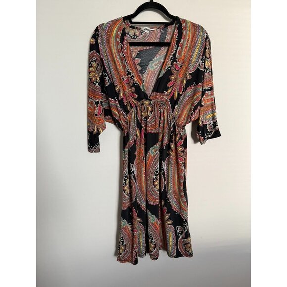 5th & Love Black Multi-Color Damask Design Dress - Size XL - Picture 3 of 11